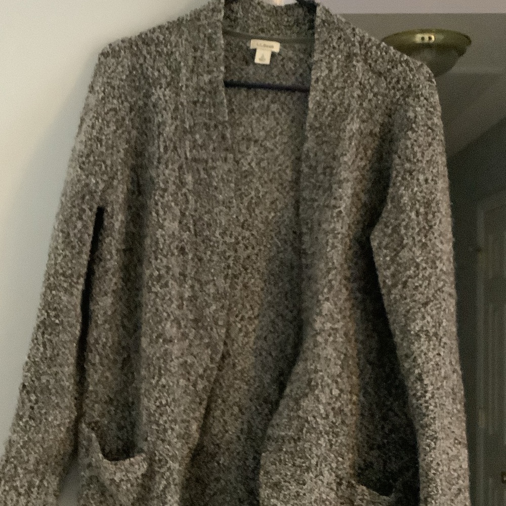 L.L. Bean‎ Gray Open-Front Cardigan